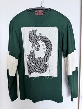 Christopher Nemeth Long-Sleeve Pullover Cotton Top Rope Graphic Size S